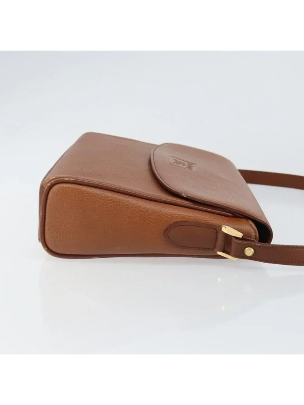 Authentic Burberrys Shoulder Bag Leather Brown Gold - Picture 11 of 16